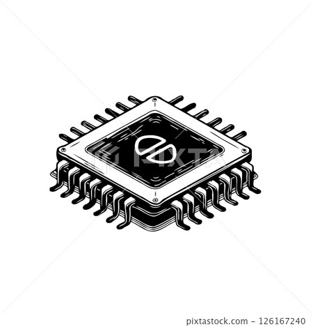 Intricate Computer Processor Illustration Showcasing Technological Advancement and Detail Intricate Computer Processor Illustration Showcasing Technological Advancement and Detail 126167240