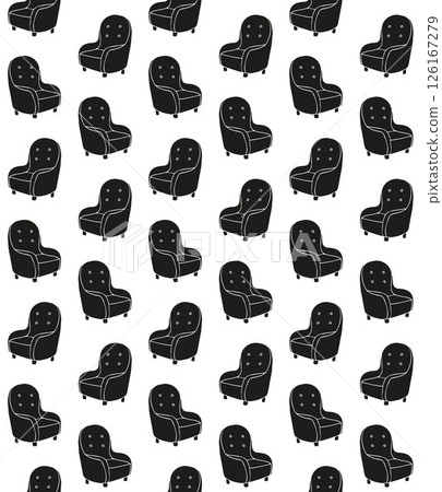 Vector seamless pattern of hand drawn armchair Vector seamless pattern of hand drawn armchair 126167279