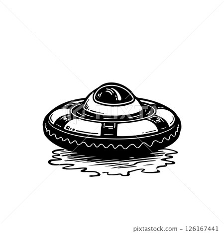 Whimsical Sketch of a Flying Saucer: A Retro Sci-Fi Exploration Concept Art Whimsical Sketch of a Flying Saucer: A Retro Sci-Fi Exploration Concept Art 126167441