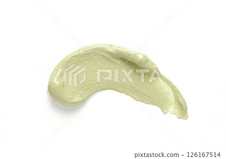 A sample of cosmetic clay for a body or face mask. White background A sample of cosmetic clay for a body or face mask. White background 126167514