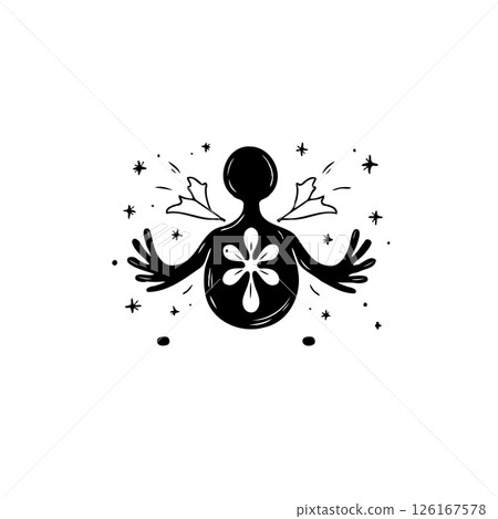 Stylized depiction of inner energy, representing personal growth and well-being Stylized depiction of inner energy, representing personal growth and well-being 126167578