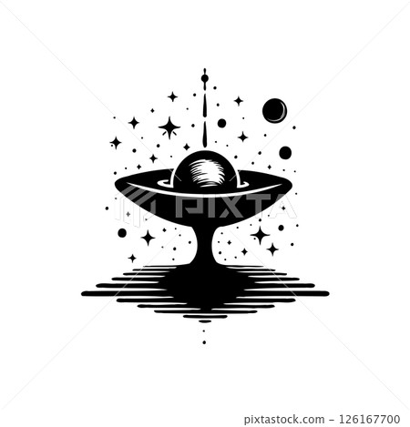 Abstract cosmic portal revealing a celestial sphere amongst astral patterns Abstract cosmic portal revealing a celestial sphere amongst astral patterns 126167700
