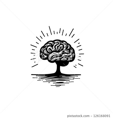 Conceptual illustration of a brain tree, representing knowledge growth and intellect Conceptual illustration of a brain tree, representing knowledge growth and intellect 126168091