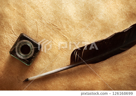 Quill pen and ink well 126168699