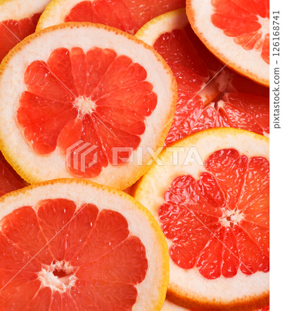 Grapefruit slices abstract background Grapefruit slices abstract background 126168741