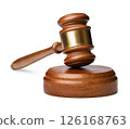Judge's gavel on white 126168763