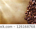 Coffee beans on paper background 126168768