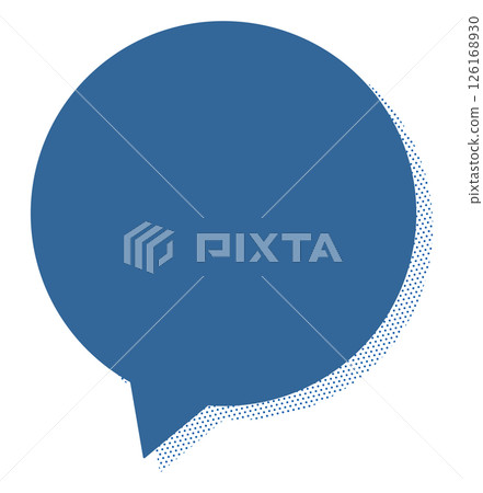 Shaded speech bubble (blue, solid, announcement, attention) 126168930