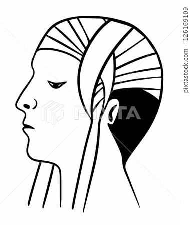 Vector isolated illustration of bandaging a person's head. First aid for head injury. Vector isolated illustration of bandaging a person's head. First aid for head injury. 126169109