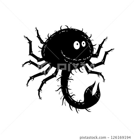 Whimsical arachnid with a stinger presenting a playful character design Whimsical arachnid with a stinger presenting a playful character design 126169194