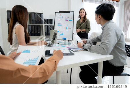 Group asian business team meeting in office about report marketing and finance. Group asian business team meeting in office about report marketing and finance. 126169249