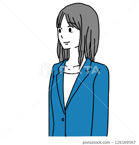 Illustration of a young woman in a suit 126169567