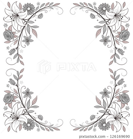 seamless pattern of abstract flowers and leaves, wallpaper for background. vector illustration seamless pattern of abstract flowers and leaves, wallpaper for background. vector illustration 126169690