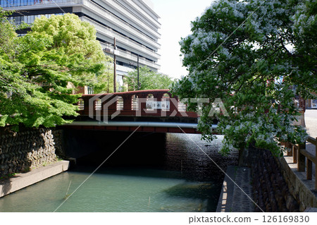 Shimizu Bridge on the Mizumon River in Ogaki City, Gifu Prefecture 126169830