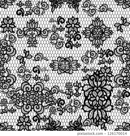 Black lace seamless pattern is perfect for stunningly elegant designs and beautiful backgrounds. Floral sheer fabric. Abstract flowers Black lace seamless pattern is perfect for stunningly elegant designs and beautiful backgrounds. Floral sheer fabric. Abstract flowers 126170014