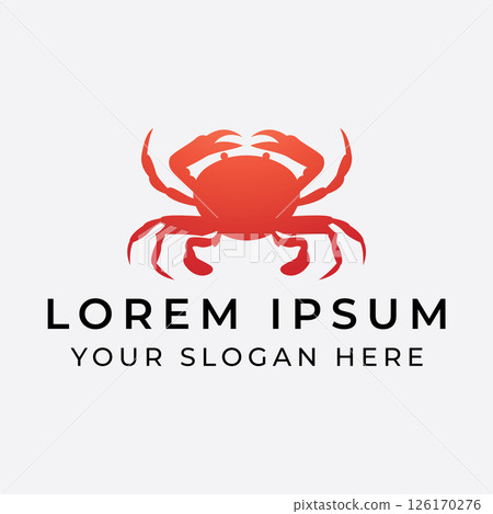 A crab logo symbolizes resilience strength. 126170276