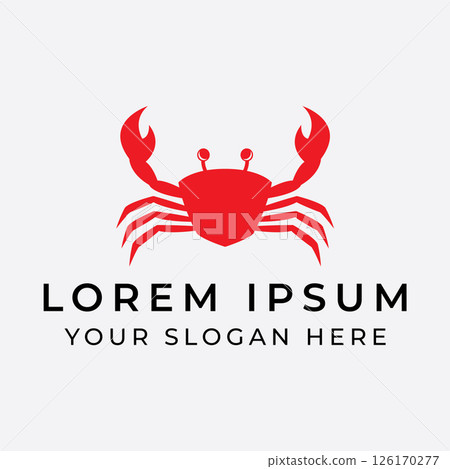 A crab logo symbolizes resilience strength. 126170277