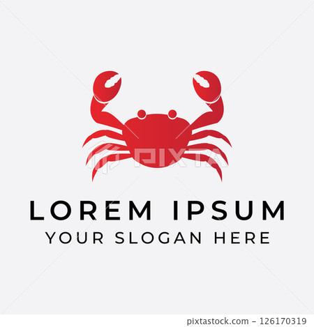 A crab logo symbolizes resilience strength. 126170319