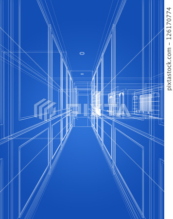 3d rendering of interior corridor 3d rendering of interior corridor 126170774