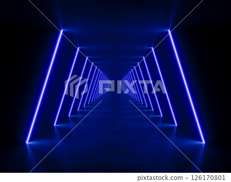 blue lighting with interior empty space, 3d rendering sci-fi concept blue lighting with interior empty space, 3d rendering sci-fi concept 126170801