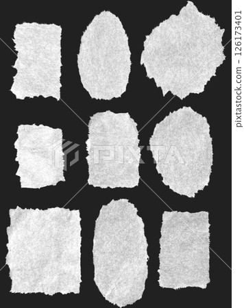 white speech bubble, torn paper speech bubble, ripped paper icon, ripped paper speech bubble 126173401