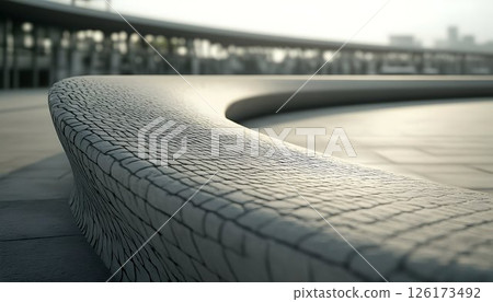 Architectural Detail of a Modern Urban Landscape Element Curving Design 126173492
