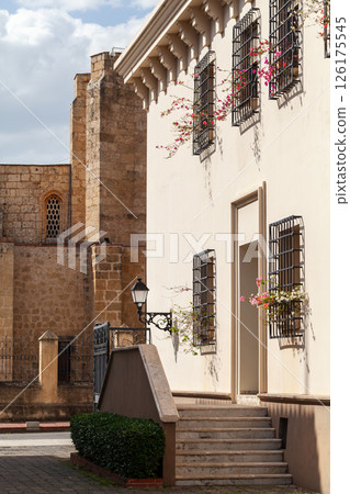 Ciudad Colonial of Santo Domingo, Dominican Republic. Sunlit exterior 126175545