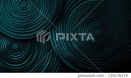 Abstract teal concentric circles background. 126176214