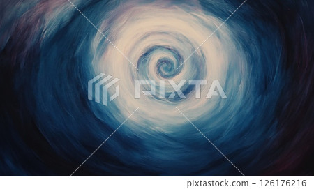 Abstract swirling vortex of blue and white hues. 126176216