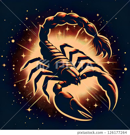 scorpio sign with posterization effect 2 126177264
