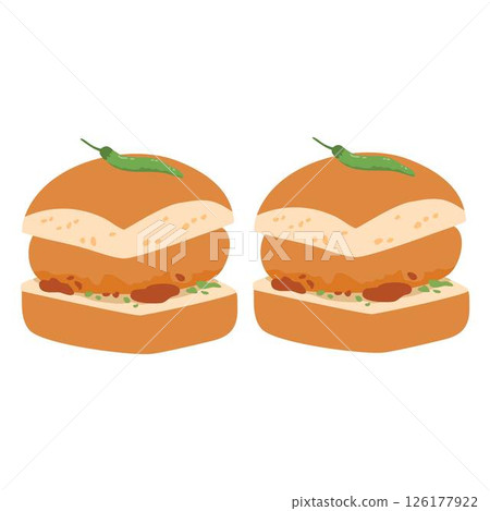 Indian Street Food Vada Pav Indian Street Food Vada Pav 126177922
