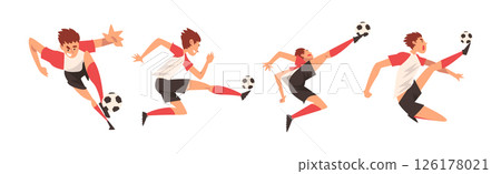 Man Football Player Play Sport Team Game Vector Set Man Football Player Play Sport Team Game Vector Set 126178021