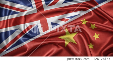 Union of British and Chinese Flags Symbolizing International Relations and Diplomacy Union of British and Chinese Flags Symbolizing International Relations and Diplomacy 126178163