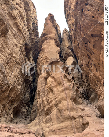 Solomon pillars in Timna Park in the Arava desert Solomon pillars in Timna Park in the Arava desert 126178904