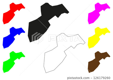 Fatehpur Sikri city (Republic of India, State of Uttar Pradesh) map vector illustration, scribble sketch Fatehpur Sikri map 126179260