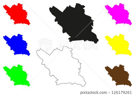 Firozabad city (Republic of India, State of Uttar Pradesh) map vector illustration, scribble sketch Firozabad map 126179261