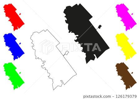 Greater Noida city (Republic of India, State of Uttar Pradesh) map vector illustration, scribble sketch Greater Noida map 126179379