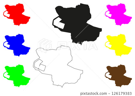 Guntakal city (Republic of India, State of Andhra Pradesh) map vector illustration, scribble sketch Guntakallu map 126179383