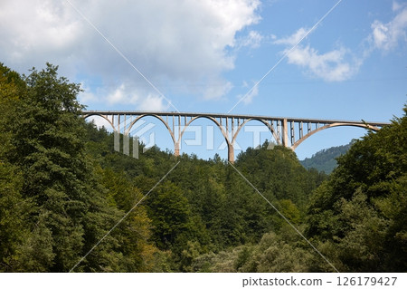 Tara Bridge in the mountains of Montenegro Tara Bridge in the mountains of Montenegro 126179427