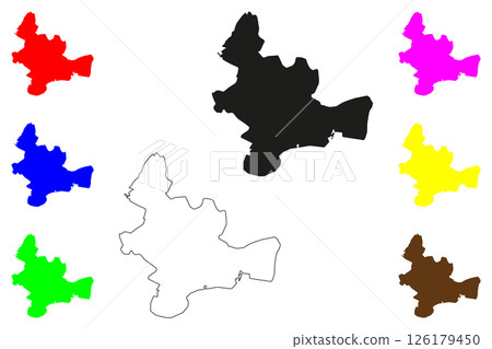 Hosur city (Republic of India, State of Tamil Nadu) map vector illustration, scribble sketch Hosur map Hosur city (Republic of India, State of Tamil Nadu) map vector illustration, scribble sketch Hosur map 126179450