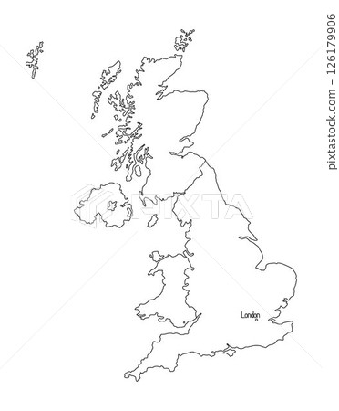 United Kingdom of Great Britain and Northern Ireland outline detailed country map, European country with isles, capital city, hand drawn vector image for design or education United Kingdom of Great Britain and Northern Ireland outline detailed country map, European country with isles, capital city, hand drawn vector image for design or education 126179906