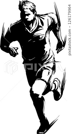 Running man ink painting 126179964