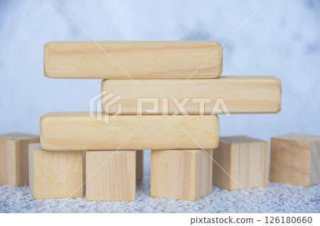 Straight view of wooden blocks with customizable space for text. Copy space concept Straight view of wooden blocks with customizable space for text. Copy space concept 126180660