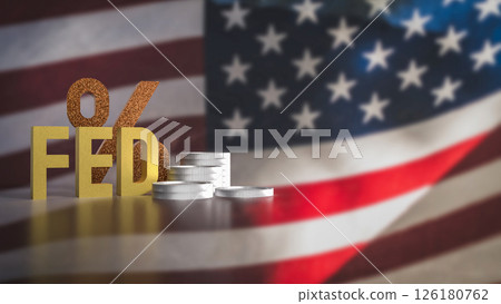 The Fed and coins for Business concept 3d Rendering. 126180762