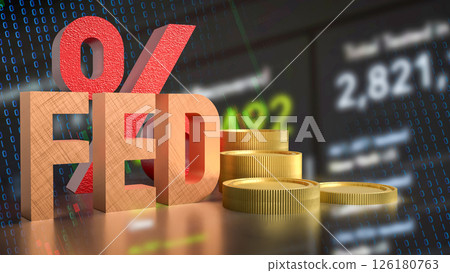 The Fed and coins for Business concept 3d Rendering. The Fed and coins for Business concept 3d Rendering. 126180763