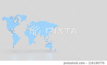 The Blue world map for travel or Business concept 3d Rendering. 126180770
