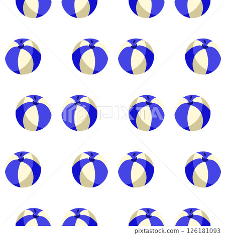 Blue Beach Ball Seamless Pattern 126181093