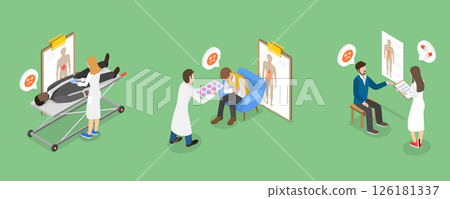 3D Isometric Flat Vector Illustration of Gastroenterology, Health of Digestive Tract 126181337