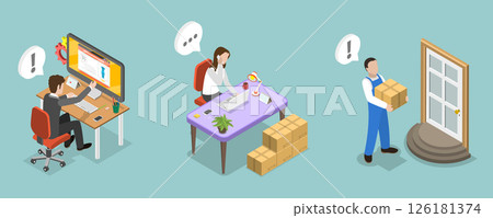 3D Isometric Flat Vector Illustration of Reseller and Distributor, E-commerce and Marketplace Business 126181374