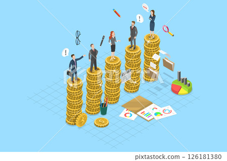 3D Isometric Flat Vector Illustration of Equal Opportunities , Concept of Promoting Gender Equality And Equal Opportunities at Wrokplace 126181380